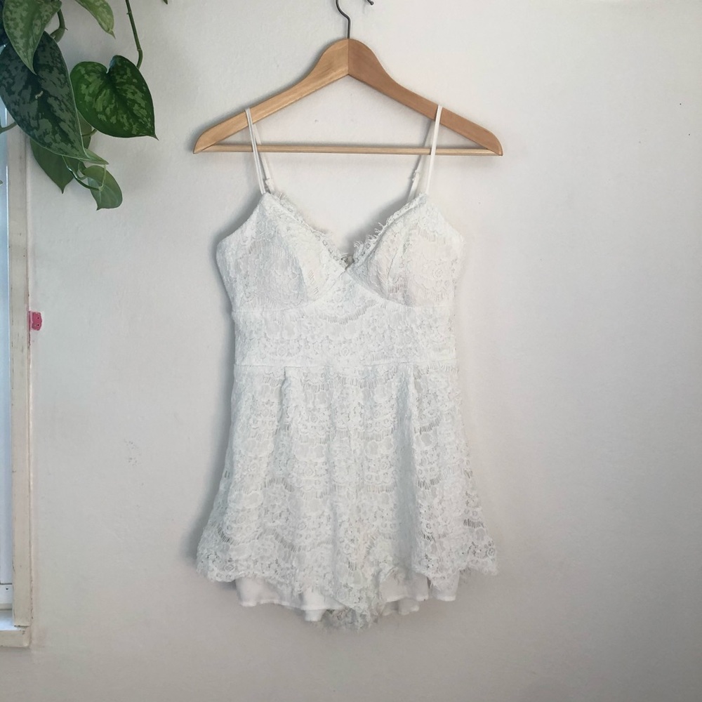 White Lacy Romper